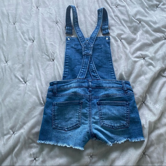 Girls Cherokee Stretch Denim Short Overalls - Picture 2 of 2